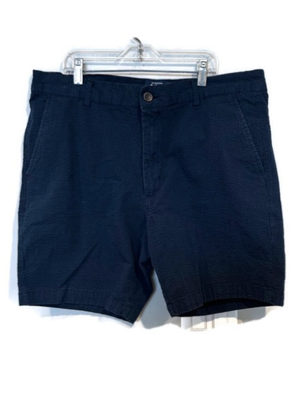 Ben Sherman Navy Flat Front Seersucker Shorts